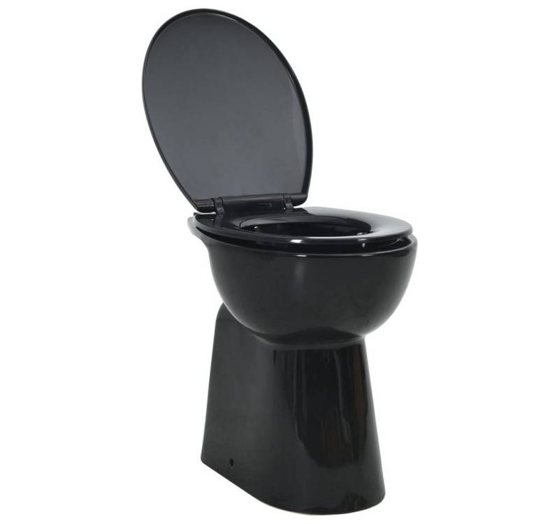 DOTMALL Dusch-WC Hohe Spülrandlose Toilette Soft-Close 7cm Höher Keramik Schwarz von DOTMALL