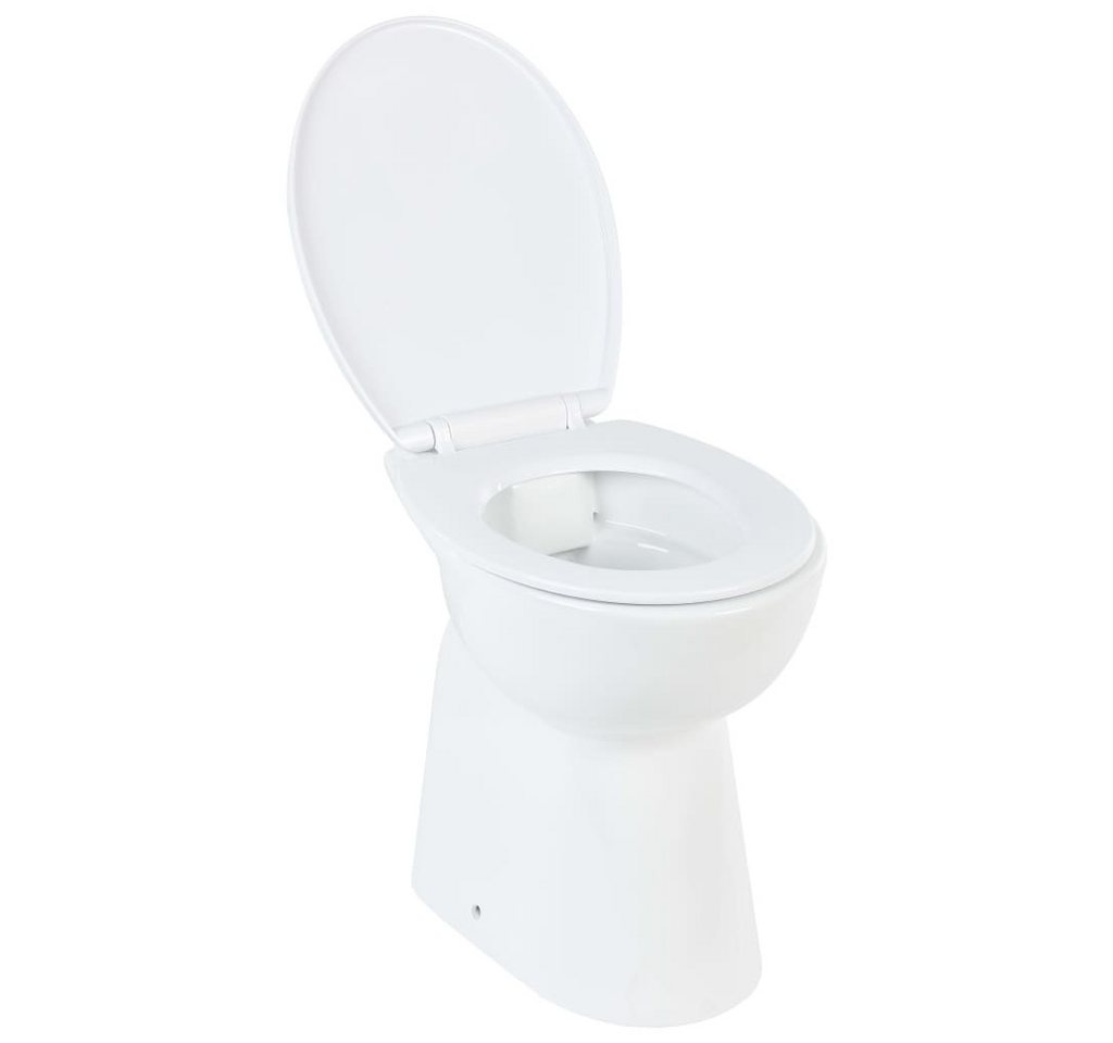 DOTMALL Dusch-WC-Sitz Hohe Spülrandlose Toilette Soft-Close 7 cm Höher Keramik Weiß von DOTMALL