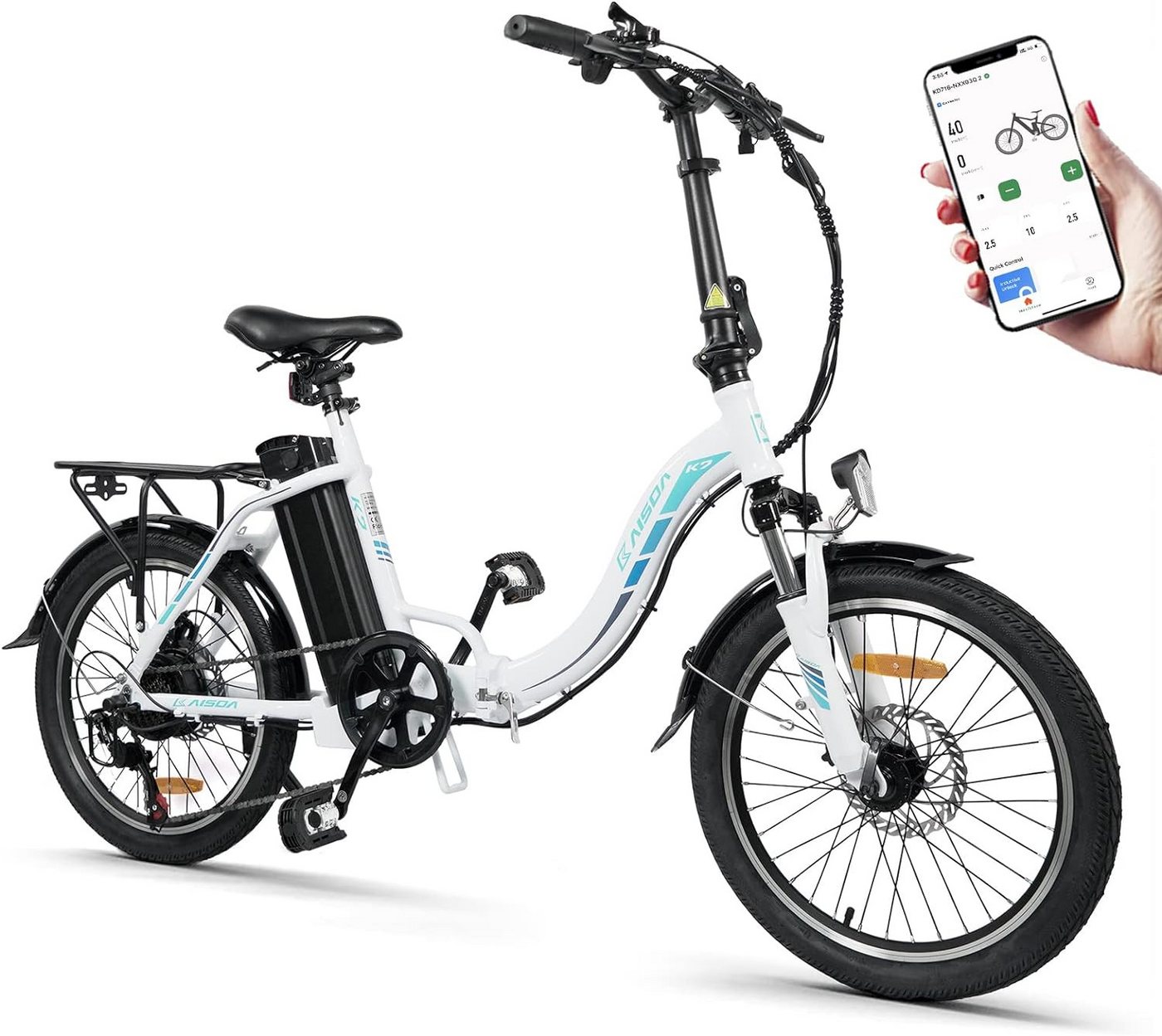 DOTMALL E-Bike KAISDA K7 20 Zoll 36V 13Ah Akku, leichtes Elektrofahrrad für Mädchen von DOTMALL