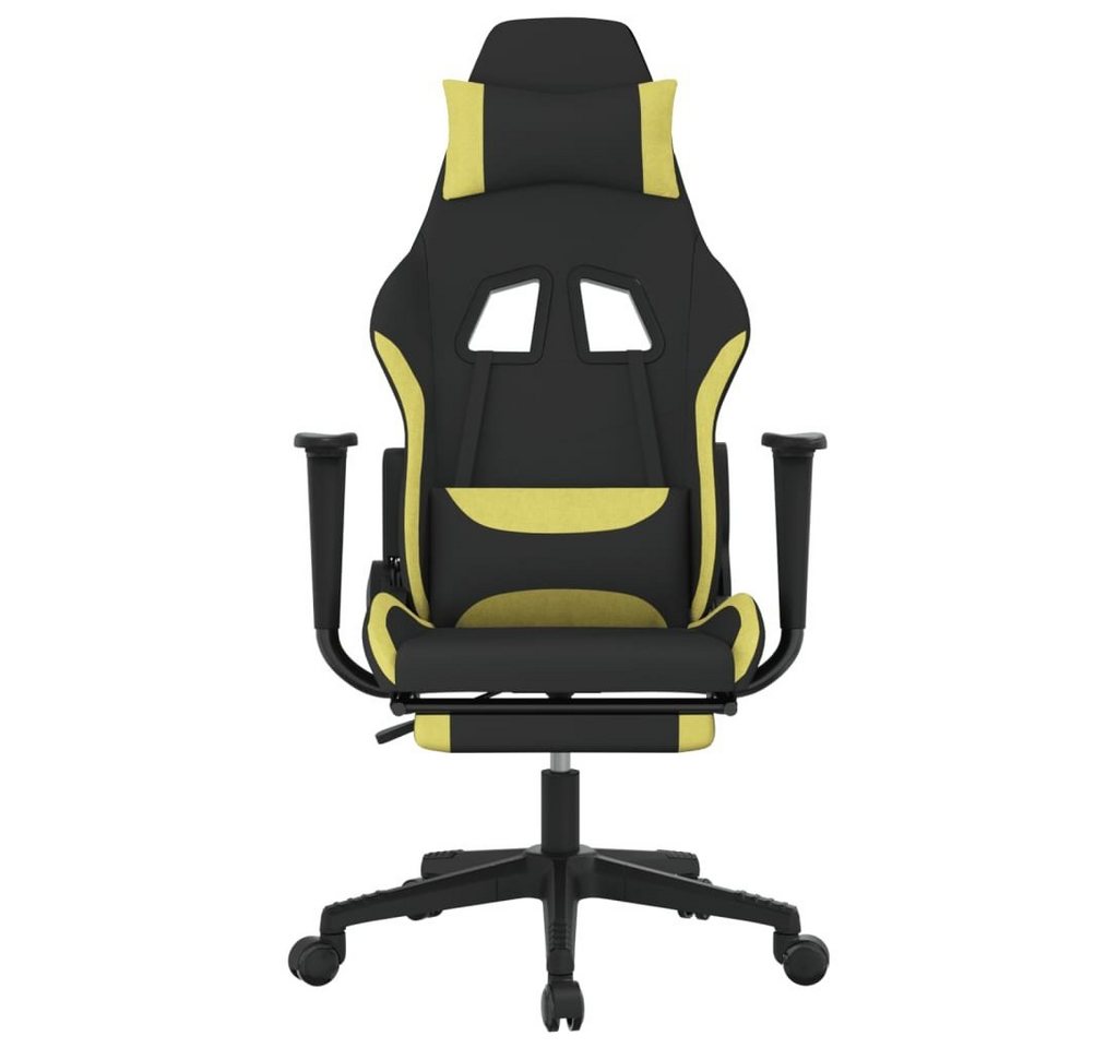 DOTMALL Gaming Chair Gaming-Stuhl mit Fußstütze Schwarz und Hellgrün Stoff von DOTMALL