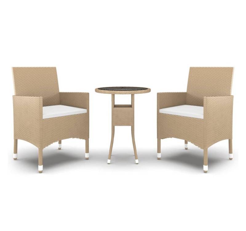 DOTMALL Garten-Essgruppe 3-tlg. Garten-Essgruppe Poly Rattan von DOTMALL