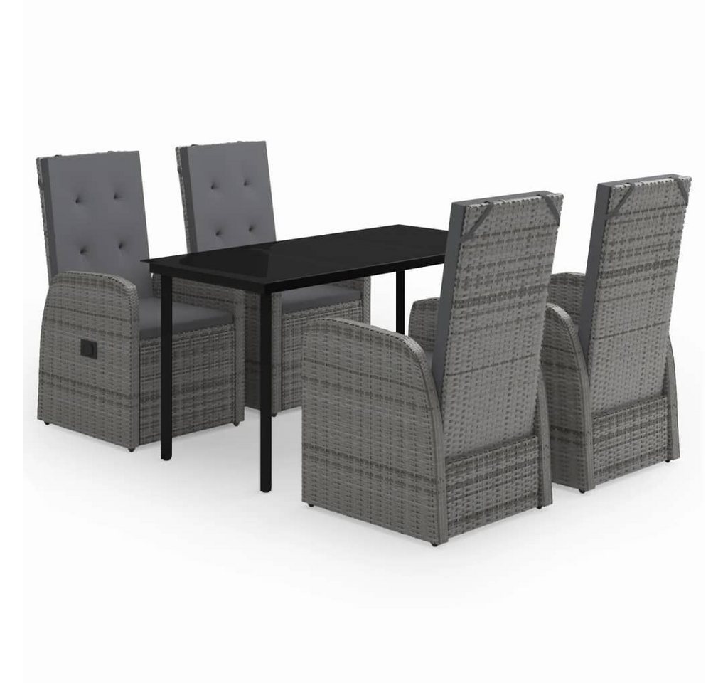 DOTMALL Garten-Essgruppe 5-tlg. Polyrattan, Stahl, Balkonset, Loungeset von DOTMALL