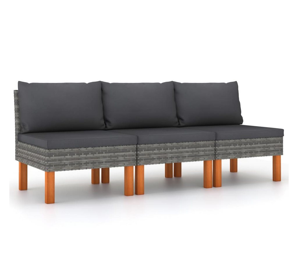 DOTMALL Garten-Essgruppe Mittelsofas (Set, 5 St), Poly Rattan und Eukalyptus Massivholz von DOTMALL