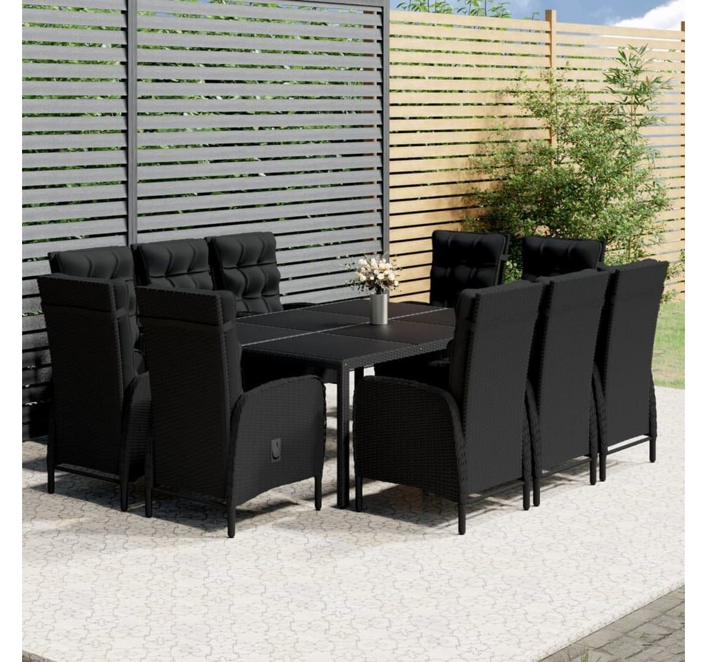 DOTMALL Garten-Essgruppe Polyrattan Sofa Set,(11-tlg),10 Sessel,Rückenlehne verstellbar,Tisch von DOTMALL