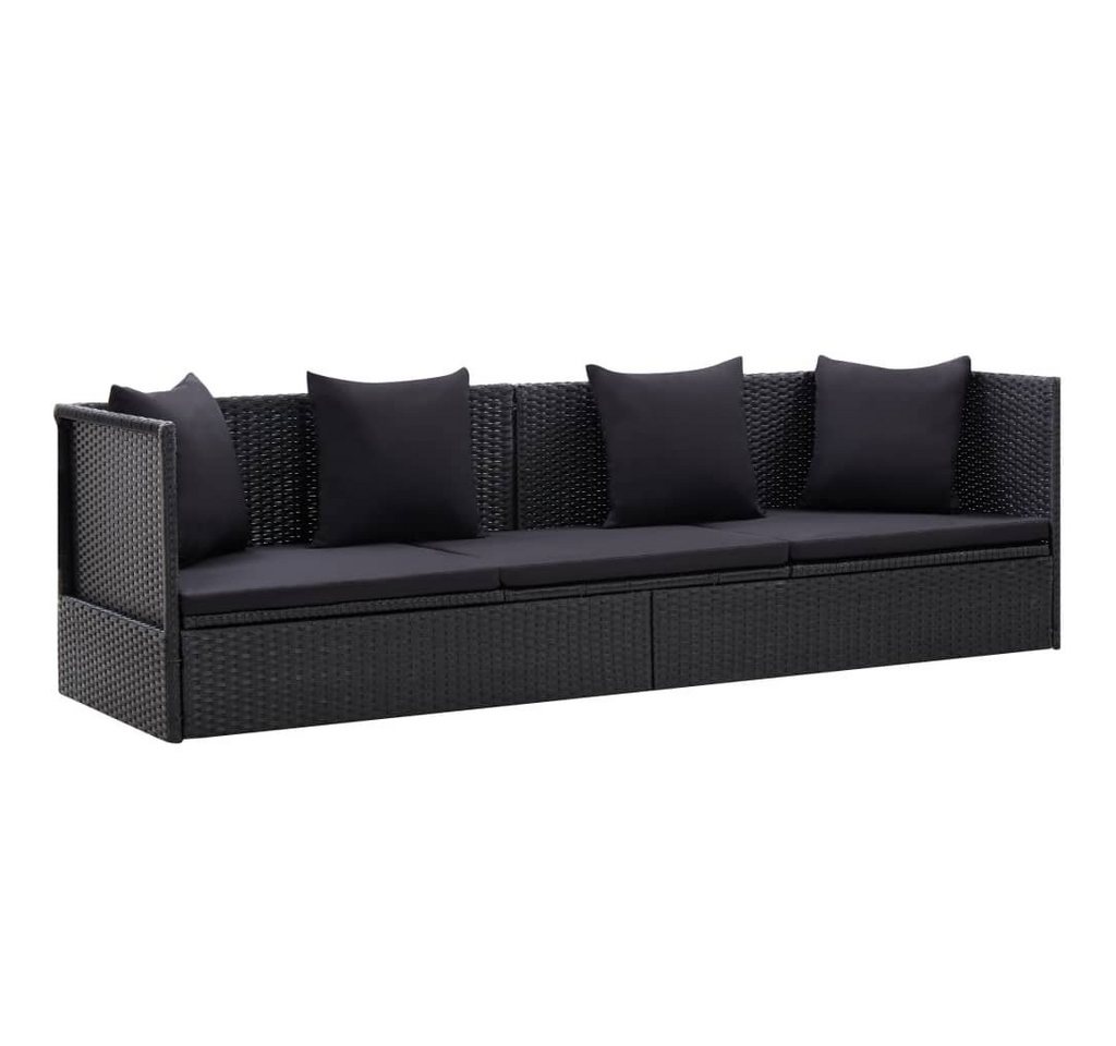 DOTMALL Gartenbank Garten-Sofabett mit Kissen Polyrattan Balkon Outdoor (Stück) von DOTMALL