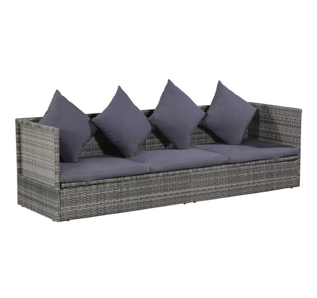 DOTMALL Gartenbank Garten-Sofabett mit Kissen Polyrattan Balkon Outdoor (Stück) von DOTMALL