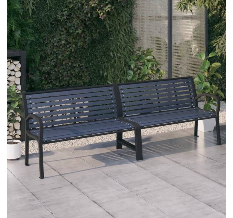 DOTMALL Gartenbank Parkbank Stahl und WPC wetterfest 251 x 62 x 82 cm von DOTMALL