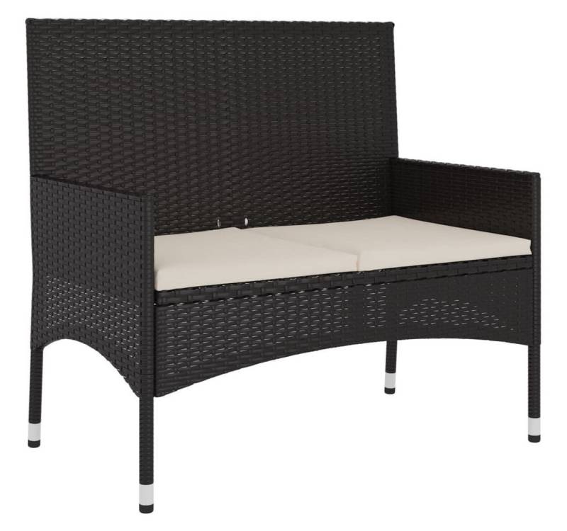 DOTMALL Gartenbank Wetterfest UV-beständig,2-Sitzer mit Kissen, Poly Rattan von DOTMALL