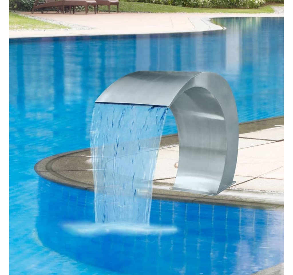 DOTMALL Gartenbrunnen Garten-Wasserfall Pool-Fontäne, 30 cm Breite, Edelstahl von DOTMALL