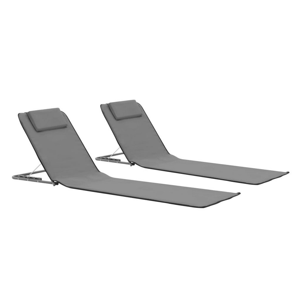 DOTMALL Gartenliege Strandmatte 2 Stk. mit Gepolstert Kopfkissen Faltbar Verstellbare DOTMALL Gartenliege Strandmatte 2 Stk. mit Gepolstert Kopfkissen Faltbar Verstellbare von DOTMALL