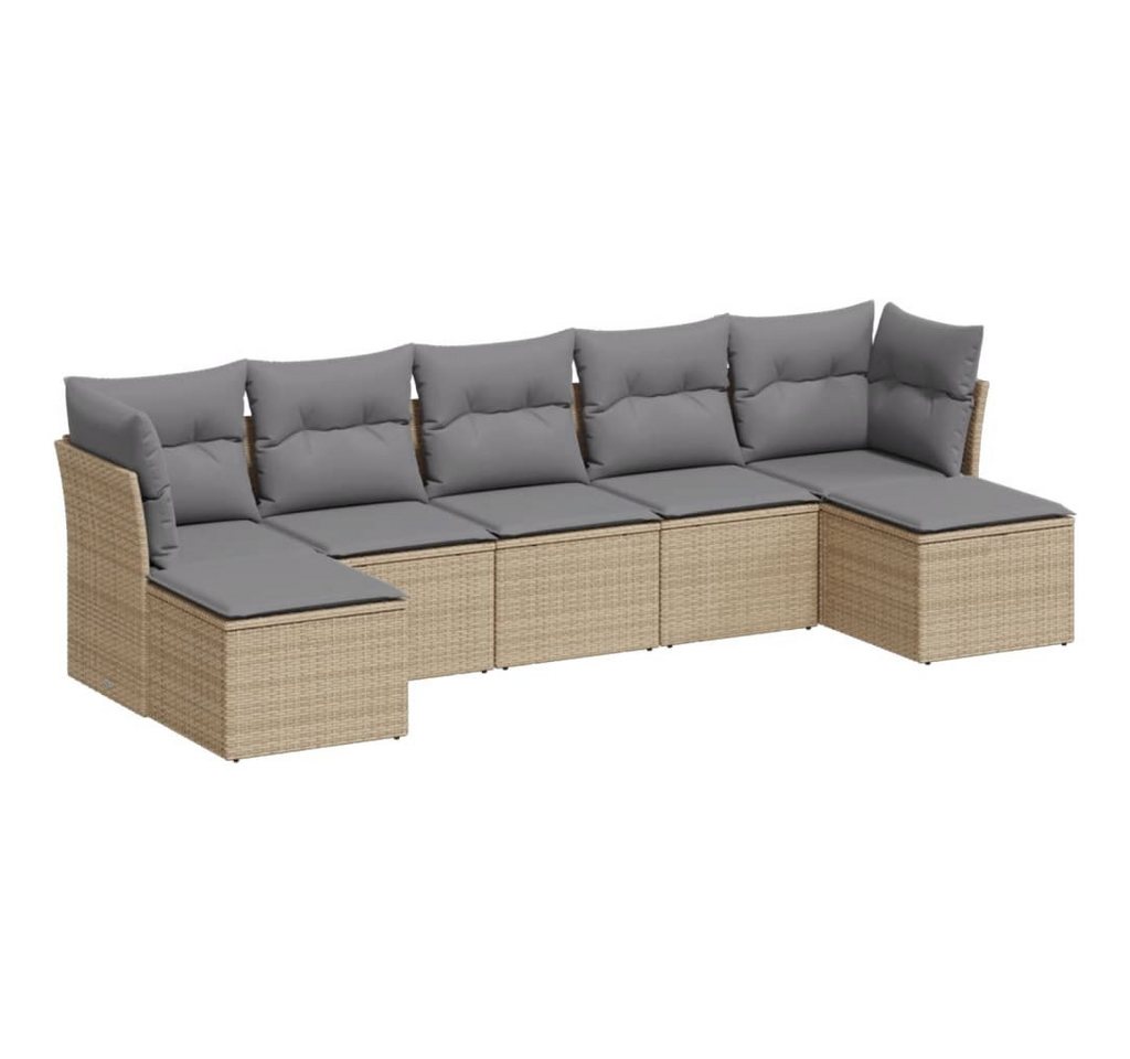 DOTMALL Gartenlounge-Set (7-tlg),Gartengarnitur mit Kissen,Poly Rattan,Outdoor, Wetterfest von DOTMALL