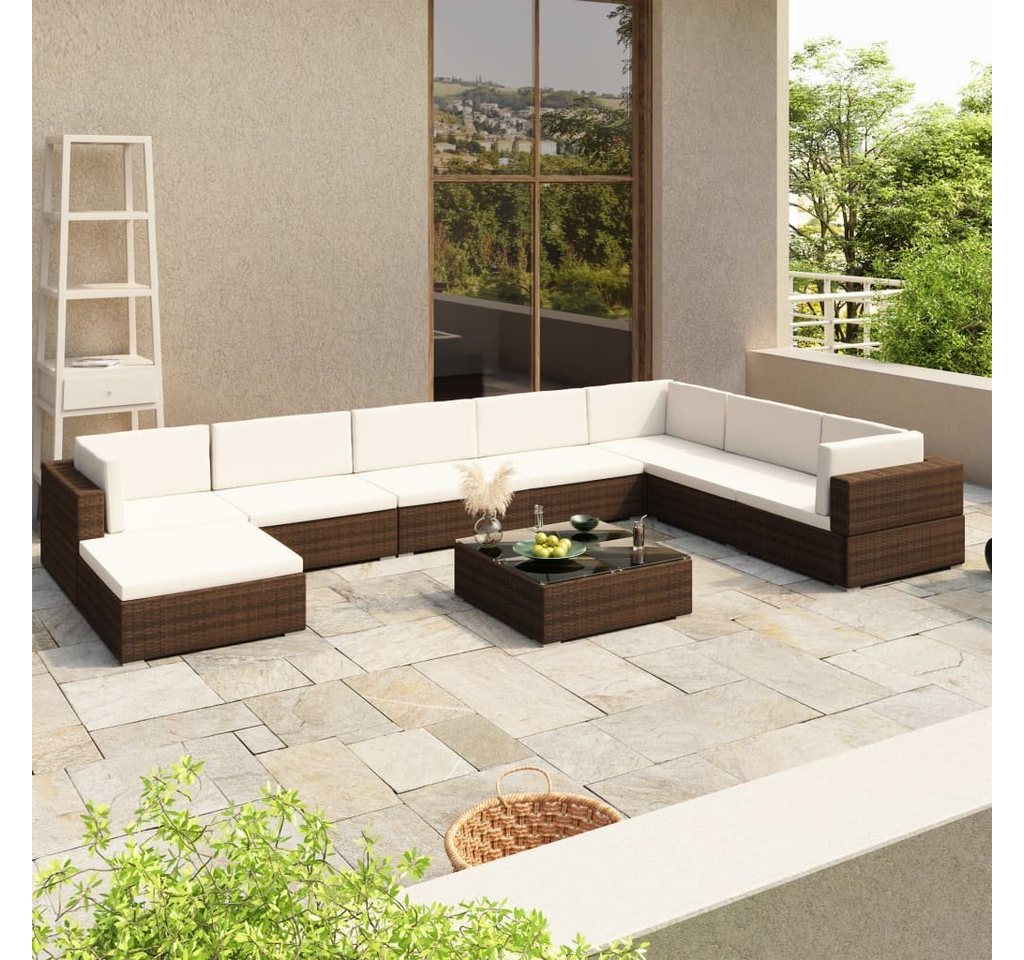 DOTMALL Gartenlounge-Set (8-tlg., inkl. Kissen), Poly Rattan,Loungeecke, Balkonmöbel von DOTMALL