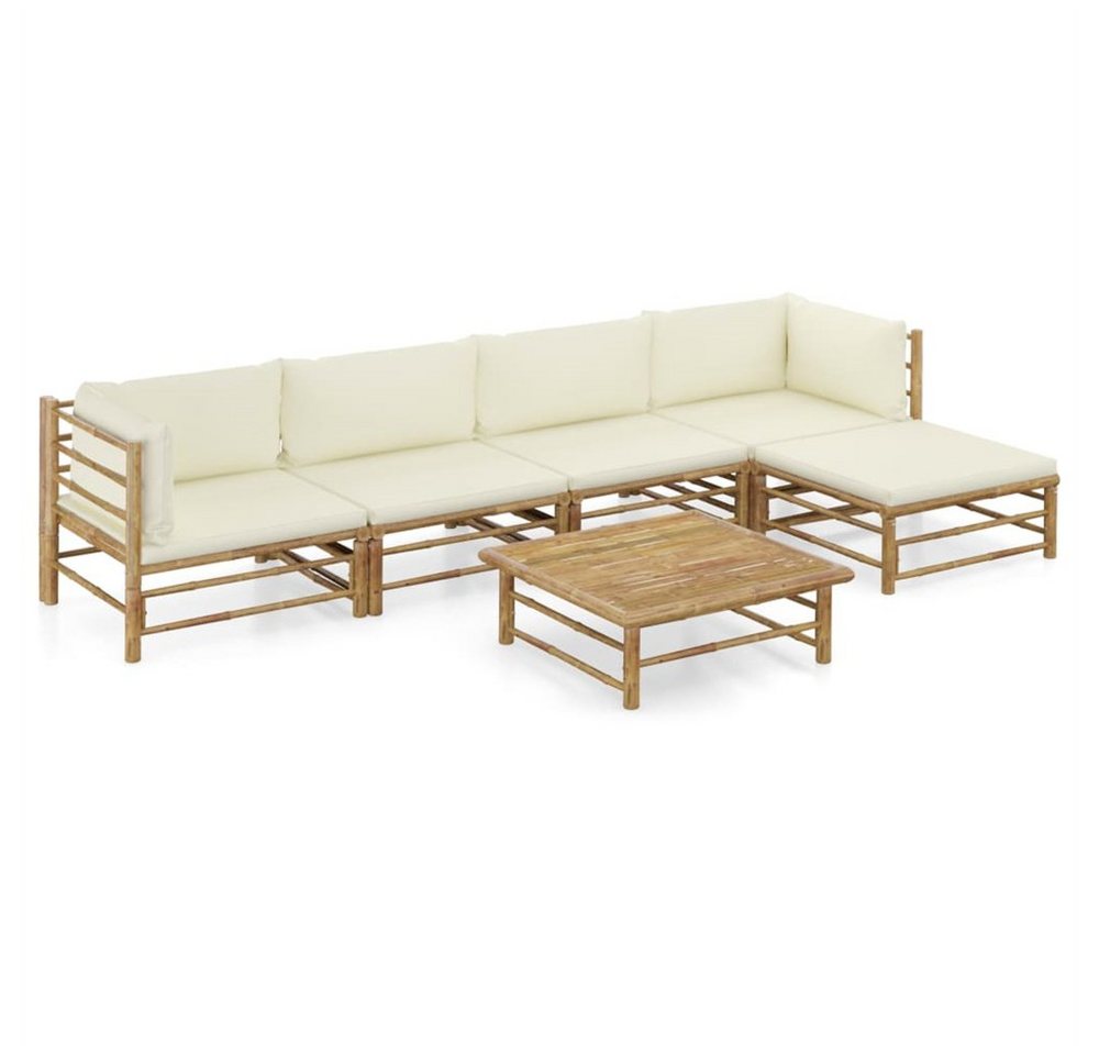 DOTMALL Gartenlounge-Set (Gartenlounge) 6-teiliges Garten-Lounge-Set mit Cremeweißen von DOTMALL