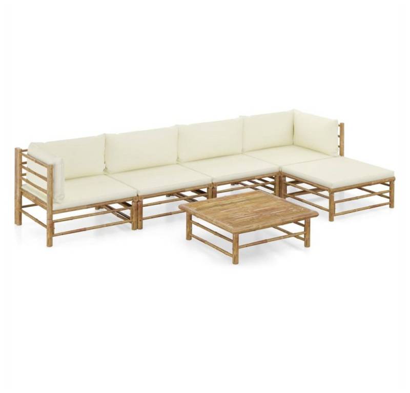 DOTMALL Gartenlounge-Set (Gartenlounge) 6-teiliges Garten-Lounge-Set mit Cremeweißen von DOTMALL