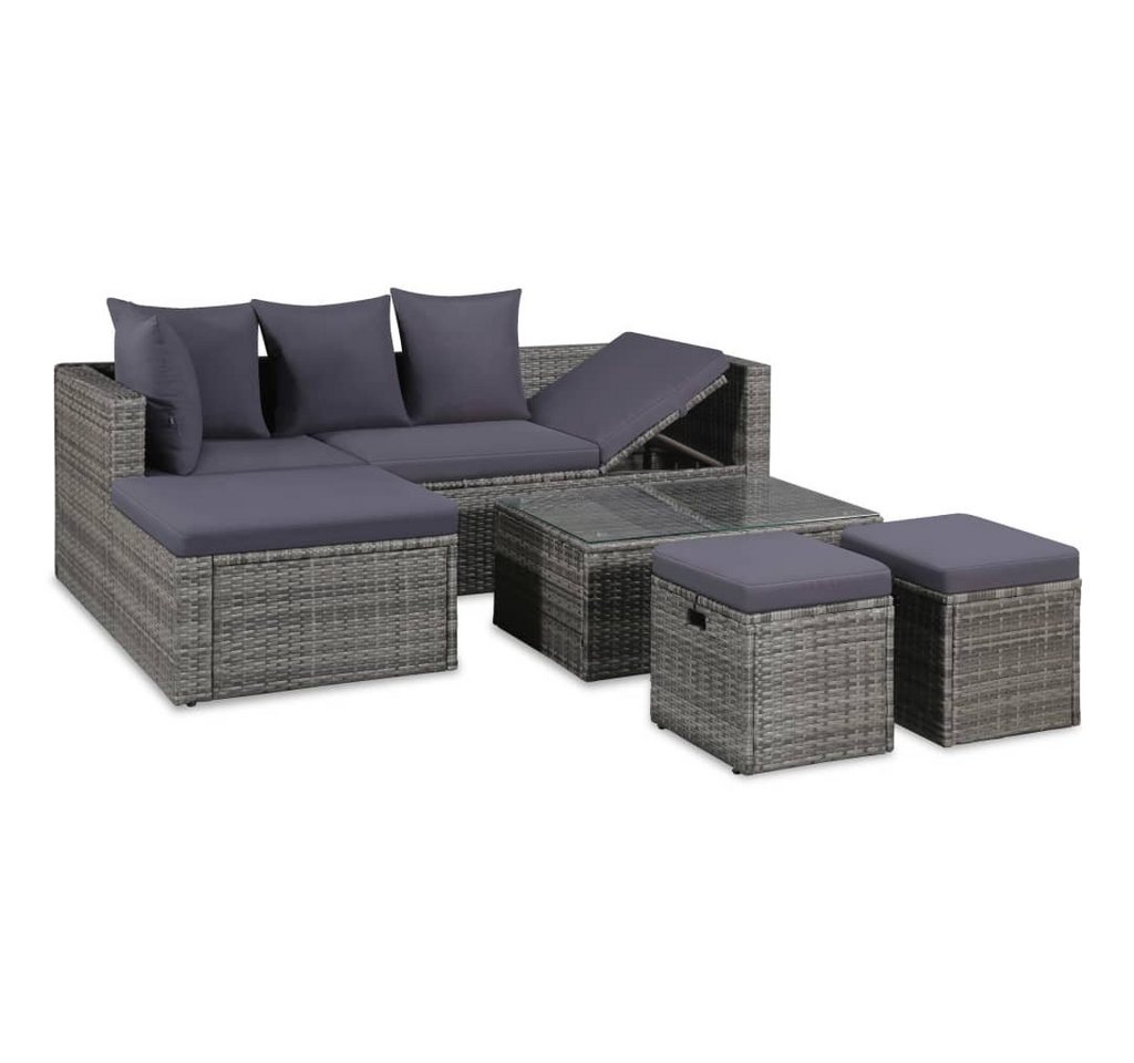 DOTMALL Gartenlounge-Set (Set, 4-tlg), Poly-Rattan, Sitzgruppe, Outdoor, Lounge-Möbel von DOTMALL