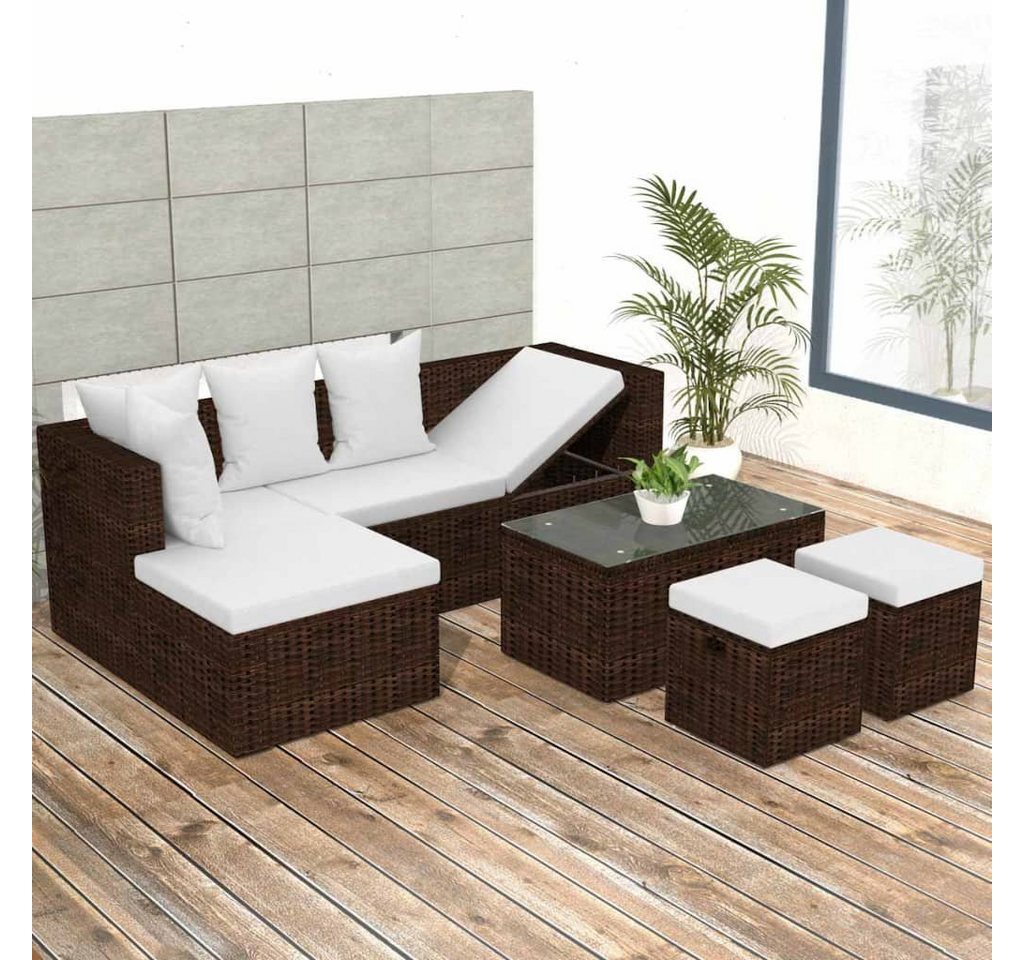 DOTMALL Gartenlounge-Set (Set, 4-tlg), Poly-Rattan, Sitzgruppe, Outdoor, Lounge-Möbel von DOTMALL