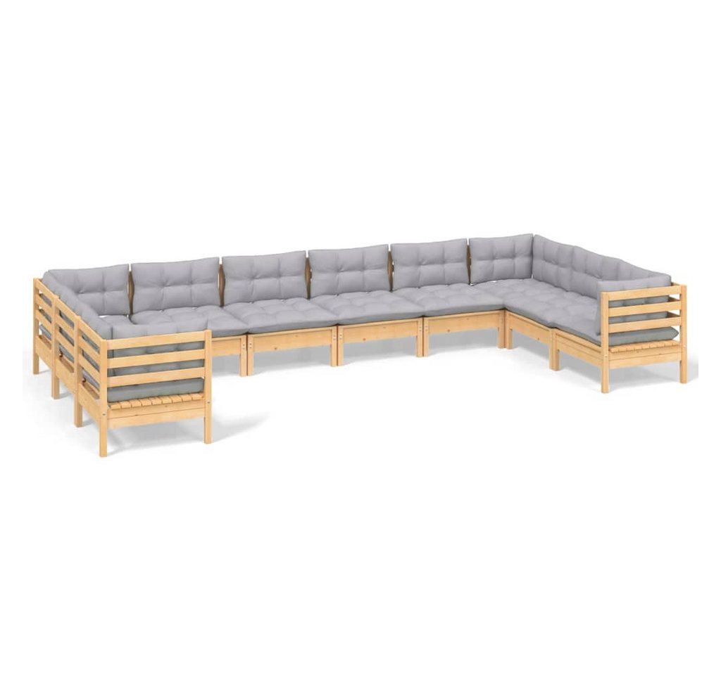 DOTMALL Gartenlounge-Set 10-tlg. Garten-Lounge-Set mit Kissen Kiefernholz von DOTMALL