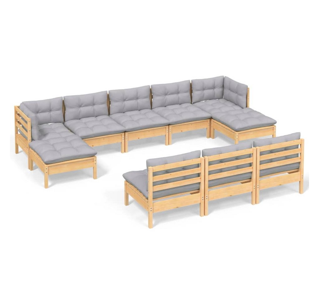 DOTMALL Gartenlounge-Set 10-tlg. Garten-Lounge-Set mit Kissen Kiefernholz von DOTMALL