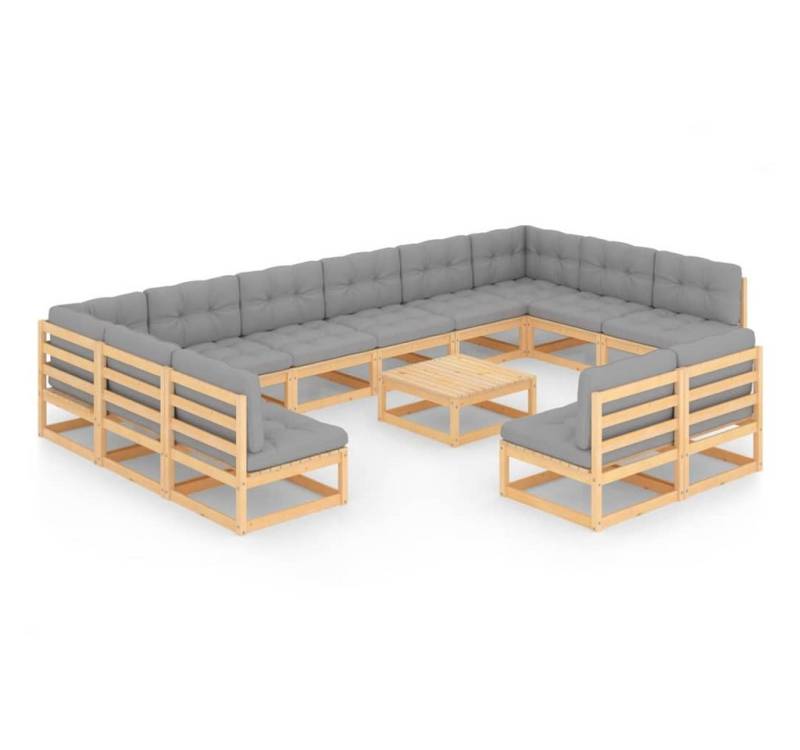 DOTMALL Gartenlounge-Set 13-tlg. Garten-Lounge-Set mit Kissen Massivholz Kiefer von DOTMALL