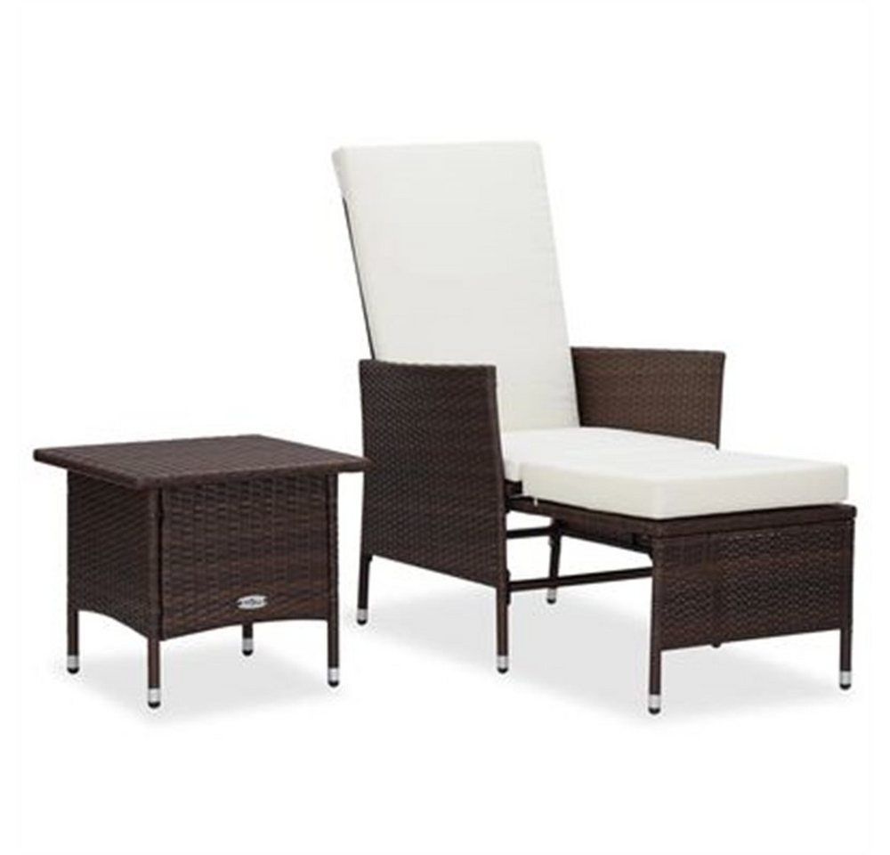 DOTMALL Gartenlounge-Set 2-tlg. Garten-Lounge-Set mit Kissen Poly Rattan Braun von DOTMALL