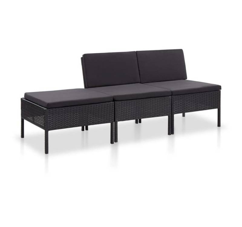 DOTMALL Gartenlounge-Set 3-tlg. Outdoor Sitzmöbel aus Polyrattan, Terassenmöbel wetterfest von DOTMALL