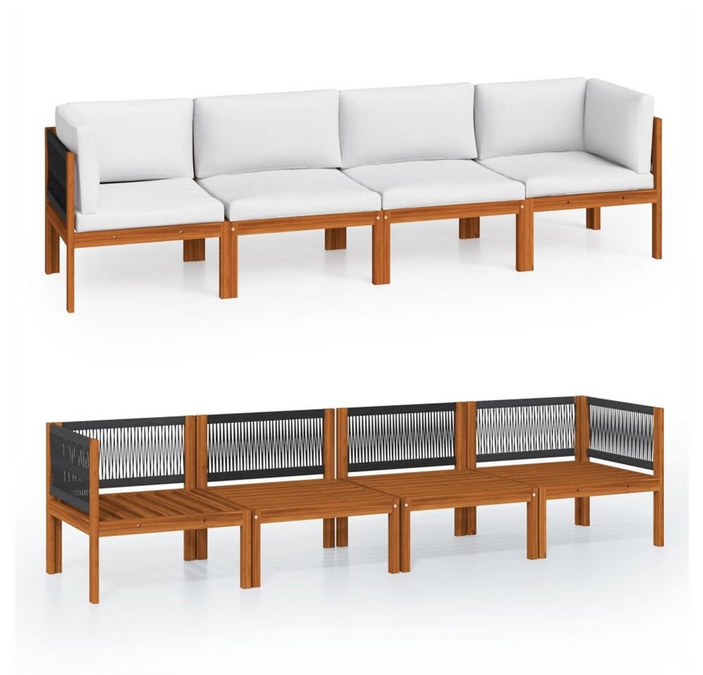 DOTMALL Gartenlounge-Set 4-Sitzer-Gartensofa mit Kissen Massivholz Akazie von DOTMALL