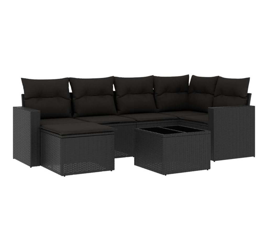 DOTMALL Gartenlounge-Set 7-tlg),Lounge-Möbel mit Kissen,Poly Rattan,Outdoor von DOTMALL