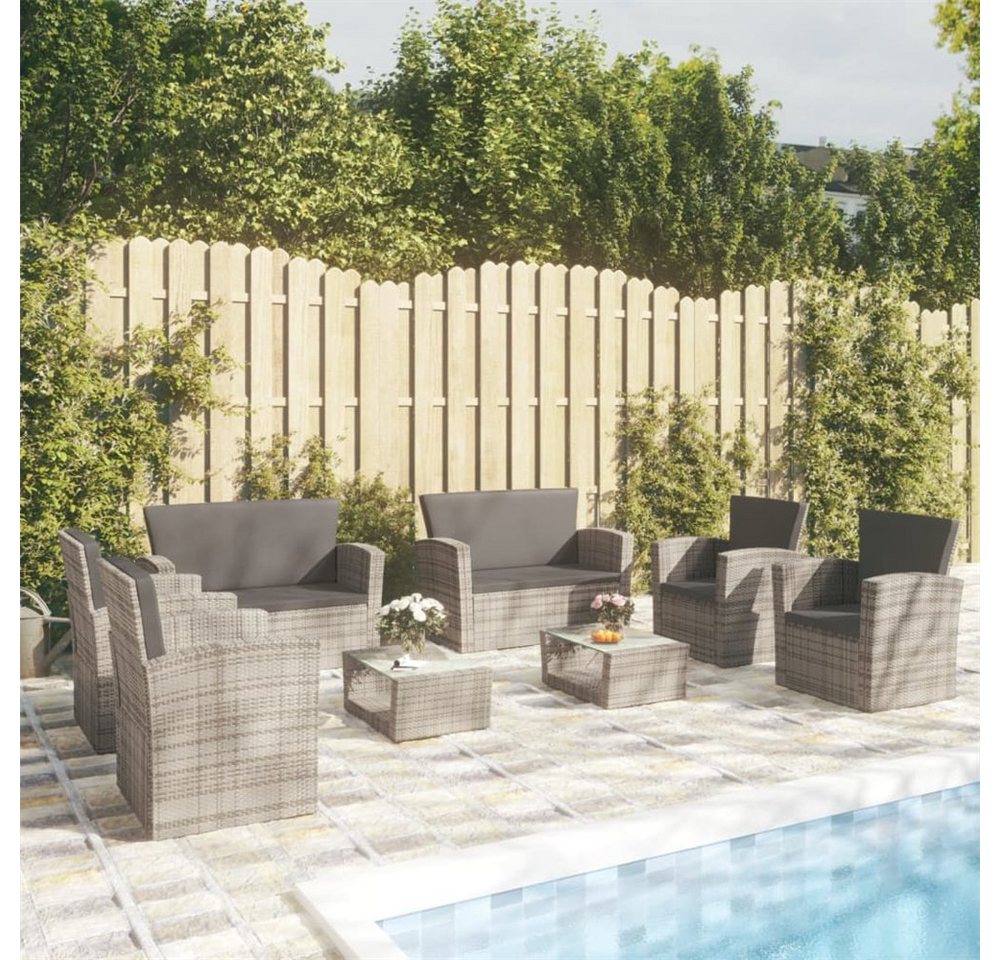 DOTMALL Gartenlounge-Set 8-teiliges, Garten-Lounge-Set , mit Kissen Poly Rattan, Grau von DOTMALL