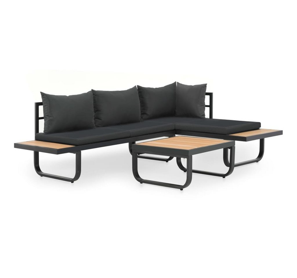 DOTMALL Gartenlounge-Set Garten-Ecksofa-Set (2-tlg) aus Alu und WPC mit Auflagen von DOTMALL