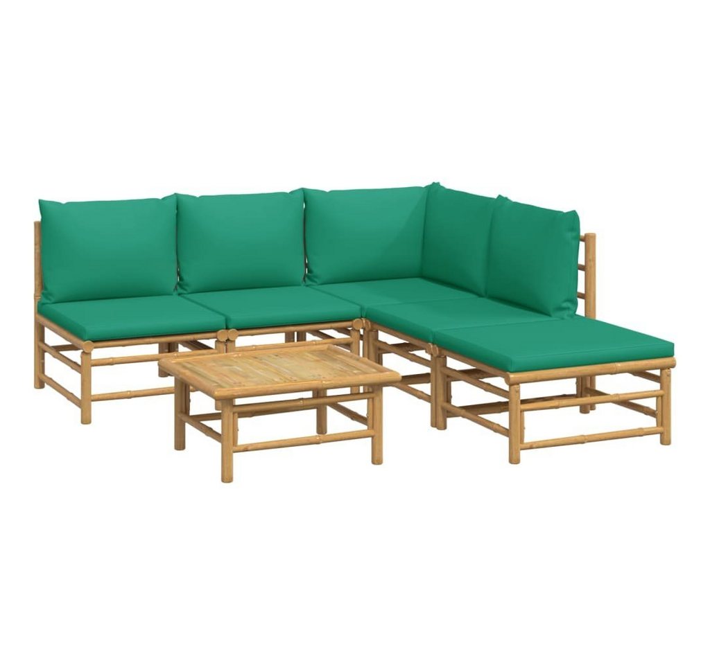 DOTMALL Gartenlounge-Set Garten-Ecksofa-Set (6-tlg),aus Bambus mit mit Sitz- und Rückenpolster von DOTMALL