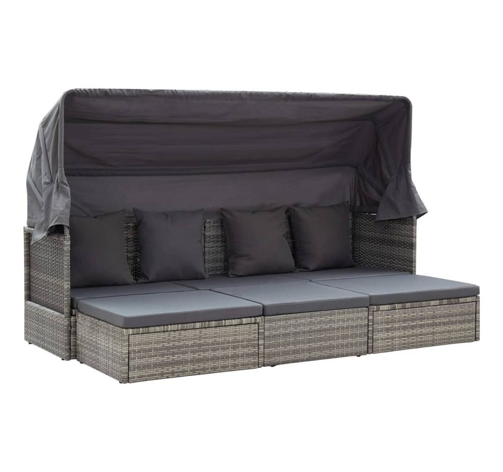 DOTMALL Gartenlounge-Set Living Gartenlounge-Set, Rattan Sonneninsel, mit Dach, wasserabweisend von DOTMALL