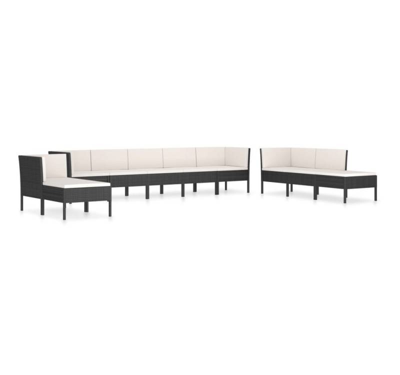 DOTMALL Gartenlounge-Set vidaXL 10-tlg. Garten-Lounge-Set mit Auflagen Poly Rattan von DOTMALL