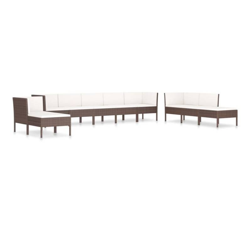 DOTMALL Gartenlounge-Set vidaXL 10-tlg. Garten-Lounge-Set mit Auflagen Poly Rattan von DOTMALL