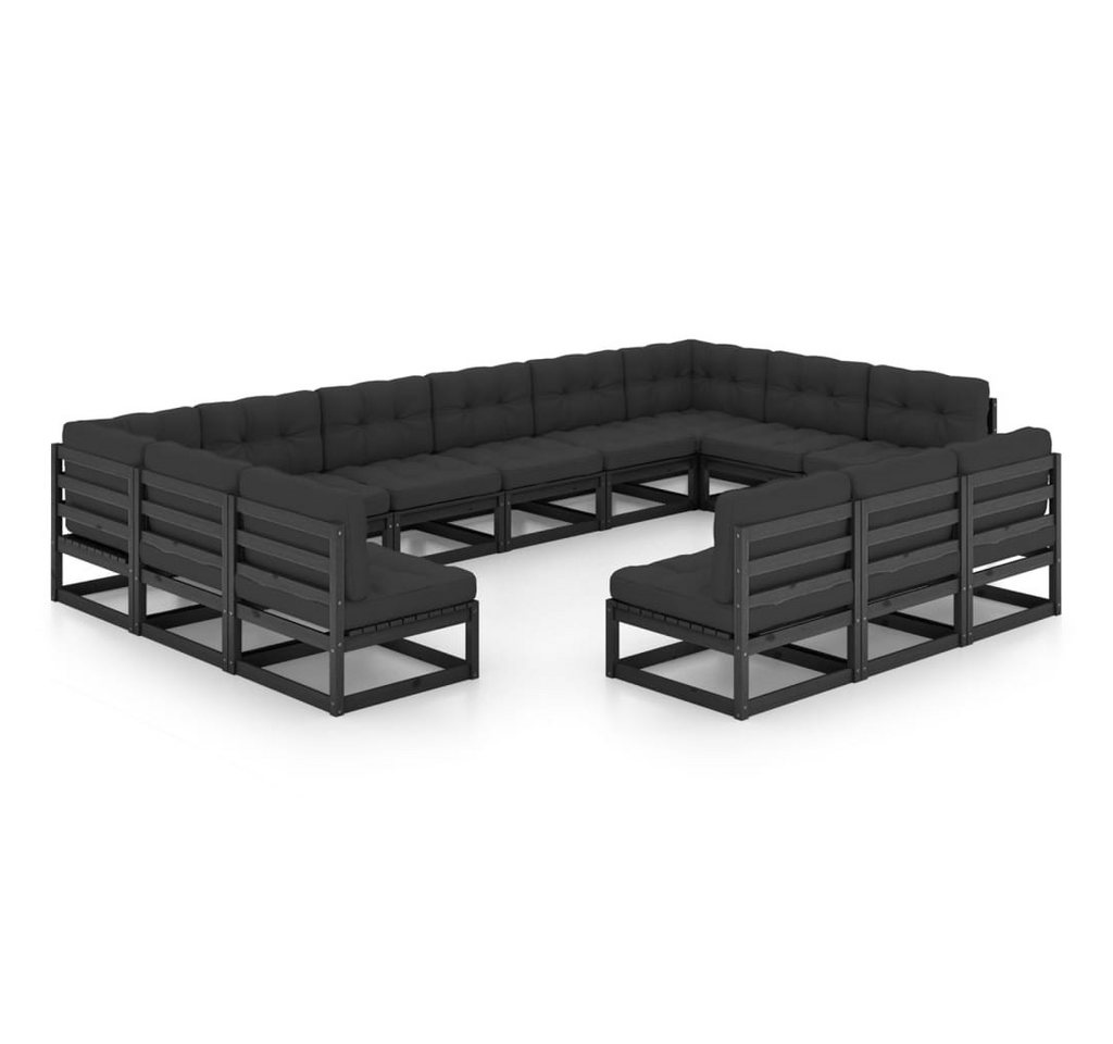 DOTMALL Gartenlounge-Set vidaXL 13-tlg. Garten-Lounge-Set mit Kissen Massivholz Kiefer von DOTMALL