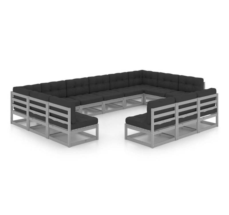 DOTMALL Gartenlounge-Set vidaXL 13-tlg. Garten-Lounge-Set mit Kissen Massivholz Kiefer von DOTMALL
