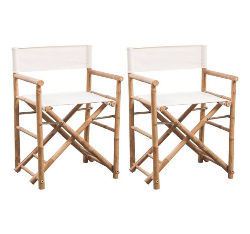 DOTMALL Gartenstuhl Klappstuhl (Set, 2 St), klappbar, Bambus und Canvas, mit Armlehnen von DOTMALL