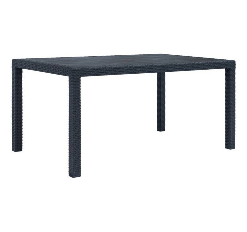 DOTMALL Gartentisch Gartentisch Anthrazit 150 x 90 x 72 cm Kunststoff Rattan-Optik von DOTMALL