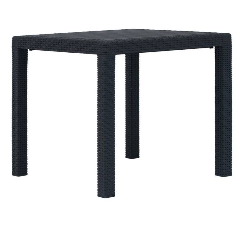 DOTMALL Gartentisch Gartentisch Anthrazit 79 x 79 x 72 cm Kunststoff Rattan-Optik von DOTMALL