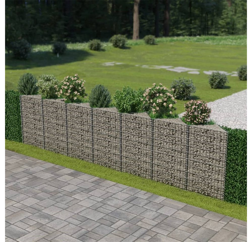 DOTMALL Gartenzaun Gabionenwand Verzinkter Stahl 450×30×100 cm von DOTMALL