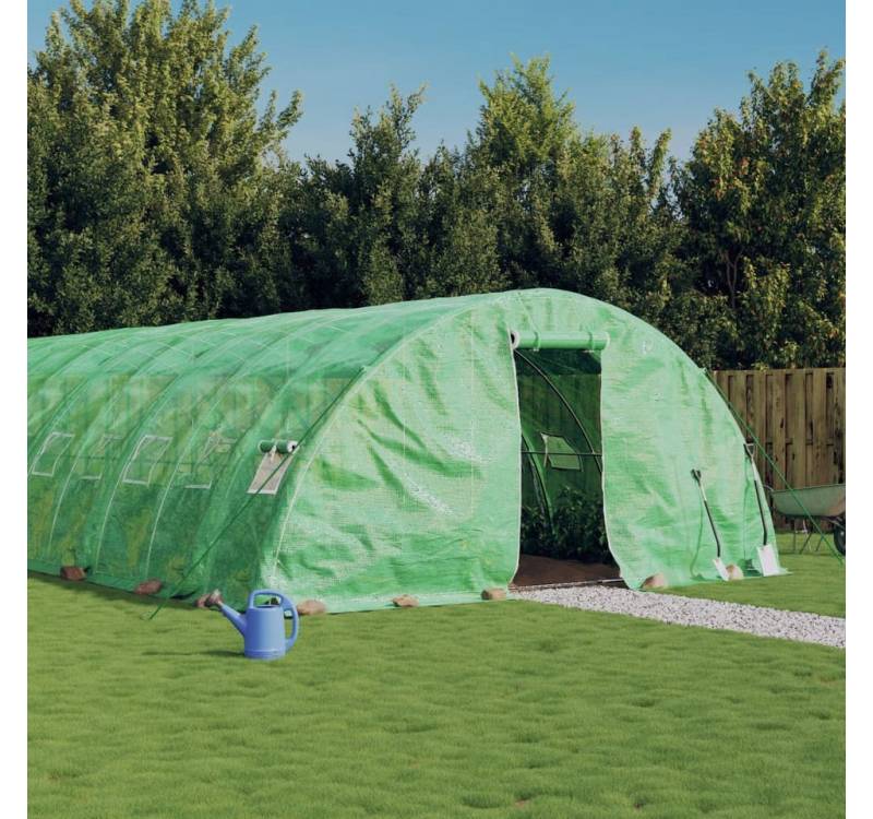 DOTMALL Gewächshaus Gewächshaus mit Stahlrahmen Grün 120 m² 24x5x2,3 m von DOTMALL