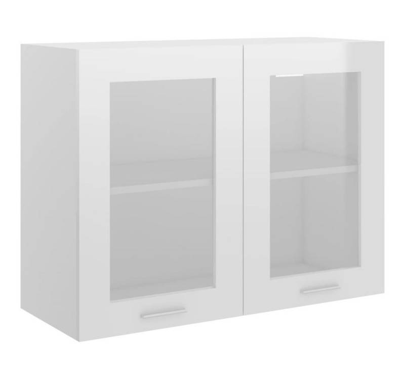 DOTMALL Glashängeschrank Hängeglasschrank Hochglanz-Weiß 80x31x60 cm Holzwerkstoff von DOTMALL