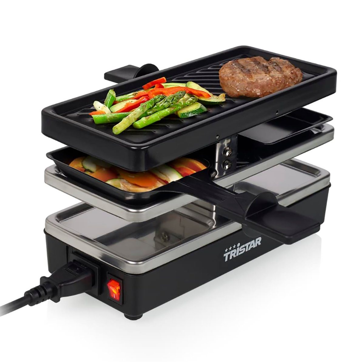 DOTMALL Grillrost Tristar Raclette-Grill für 2 Personen "RA-2741" 400W Schwarz von DOTMALL