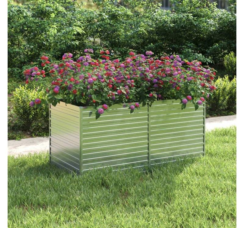 DOTMALL Hochbeet Garten-Hochbeet 160x80x77 cm Verzinkter Stahl Silbern von DOTMALL