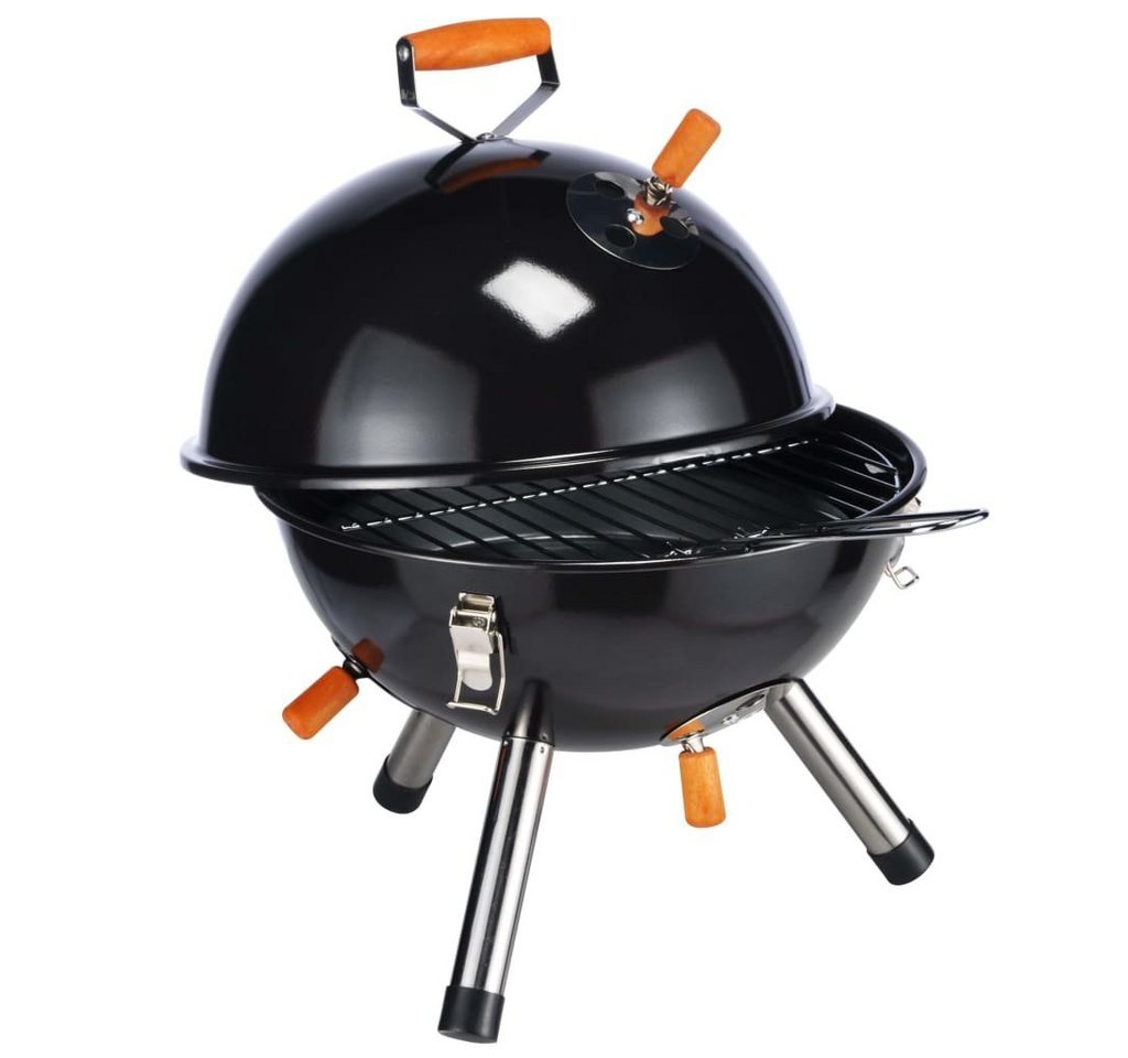 DOTMALL Holzkohlegrill Standgrill BBQ Grill mit Deckel, Camping Holzkohle-Grill Tischgrill von DOTMALL