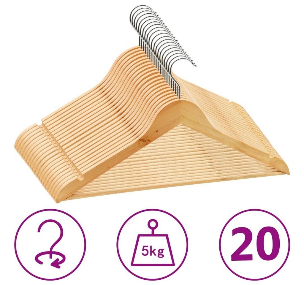 DOTMALL Kleiderbügel Hochwertige Holzbügel Kleiderbügel-Set mit Rockkerben 360° drehbar, (20-tlg) von DOTMALL