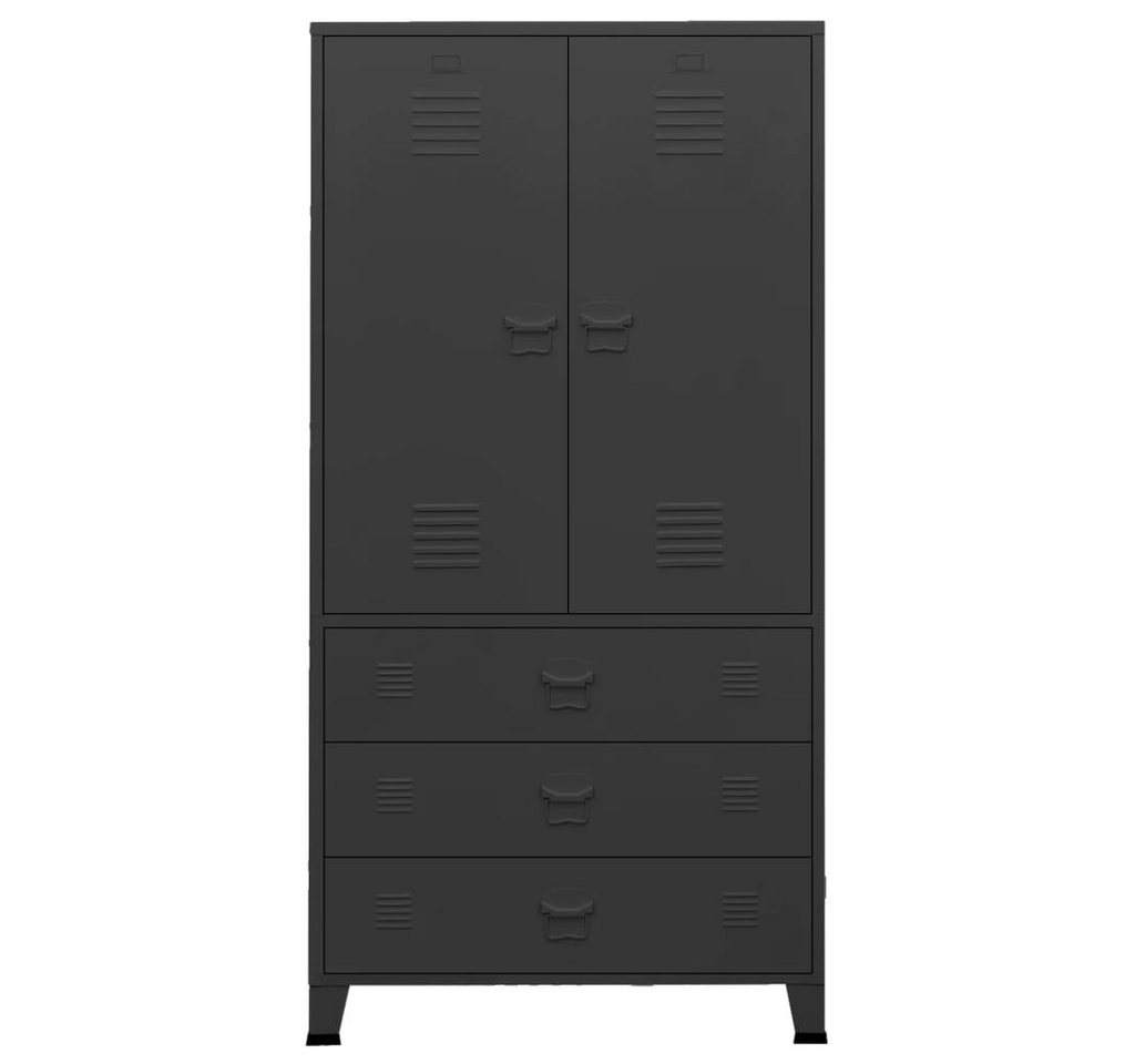 DOTMALL Kleiderschrank Industrial Kleiderschrank Schwarz 90x50x180 cm Metall von DOTMALL