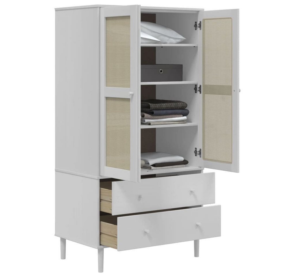 DOTMALL Kleiderschrank Kleiderschrank SENJA Rattan-Optik 90x55x175 cm Kiefernholz von DOTMALL