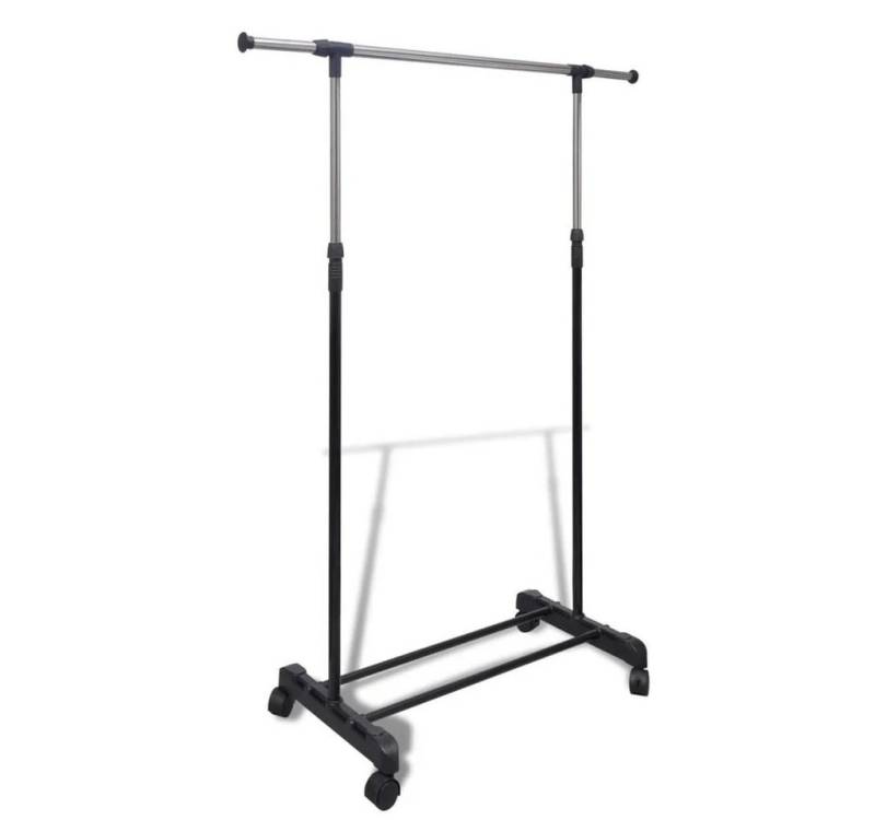 DOTMALL Kleiderständer Garderobenständer Rollgarderobe mit 1 Kleiderstangen und 4 Rollen von DOTMALL