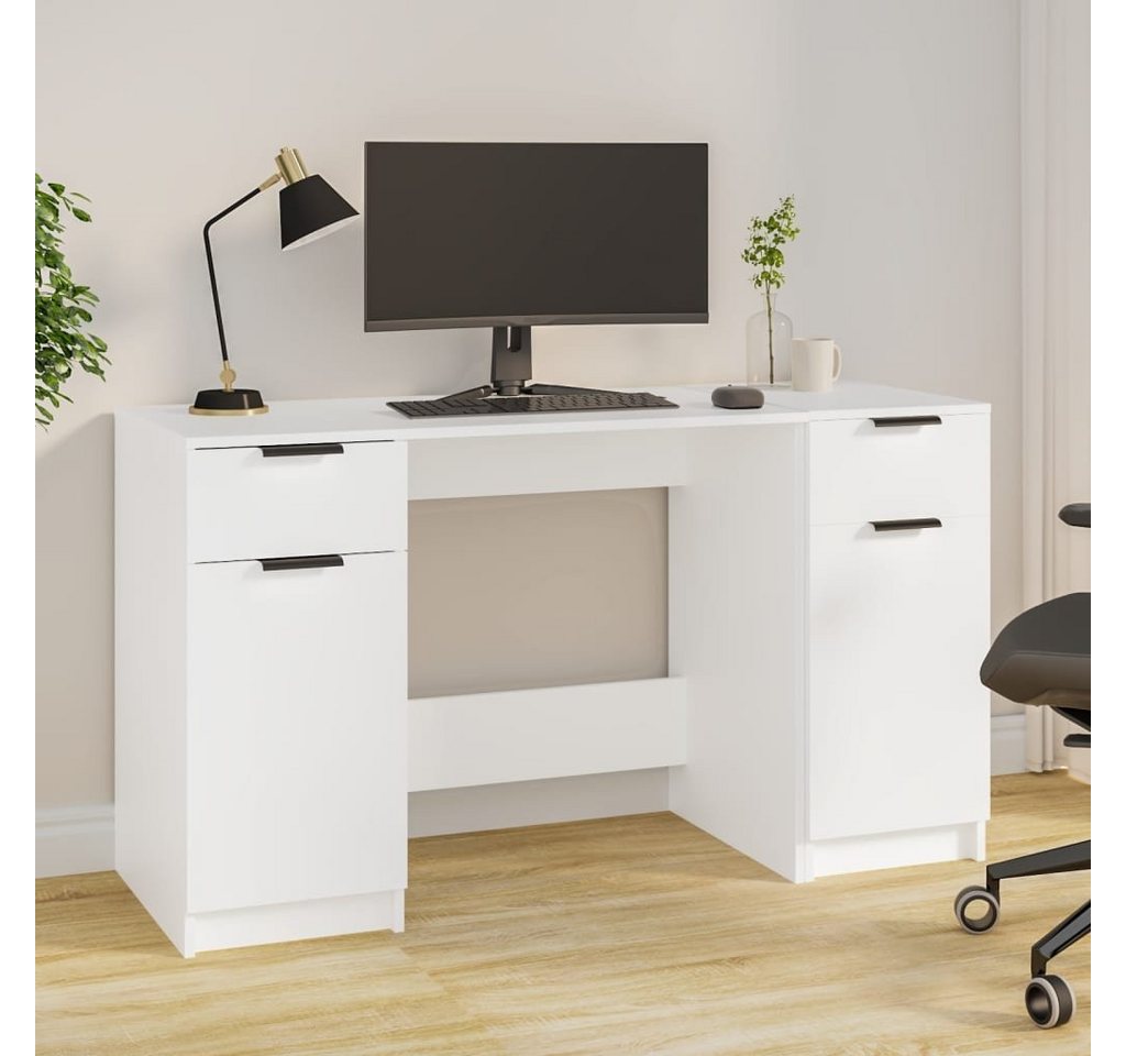DOTMALL Laptoptisch Schreibtisch mit Beistellschrank Weiß Holzwerkstoff von DOTMALL