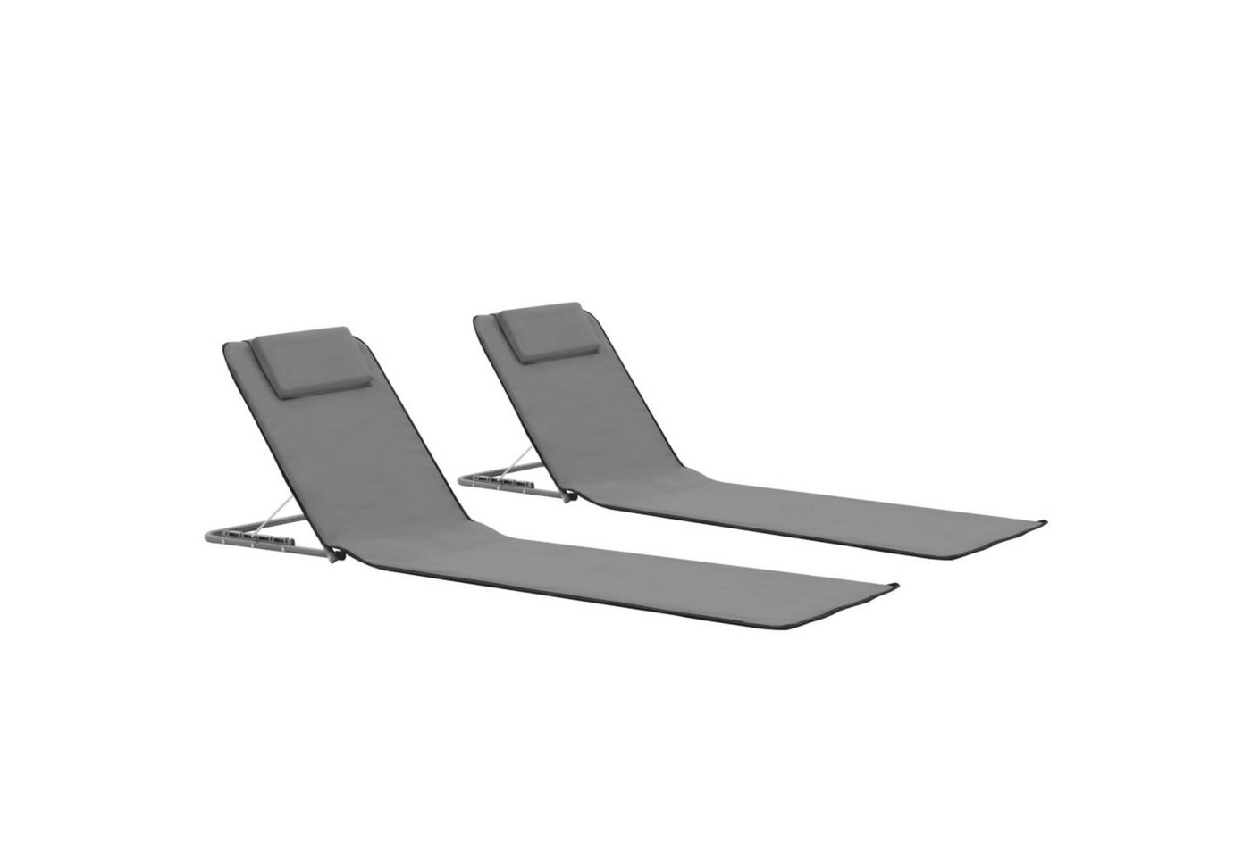 DOTMALL Loungesessel Klappbare Strandmatte 2 Stk. Stahl und Stoff Grau DOTMALL Loungesessel Klappbare Strandmatte 2 Stk. Stahl und Stoff Grau von DOTMALL